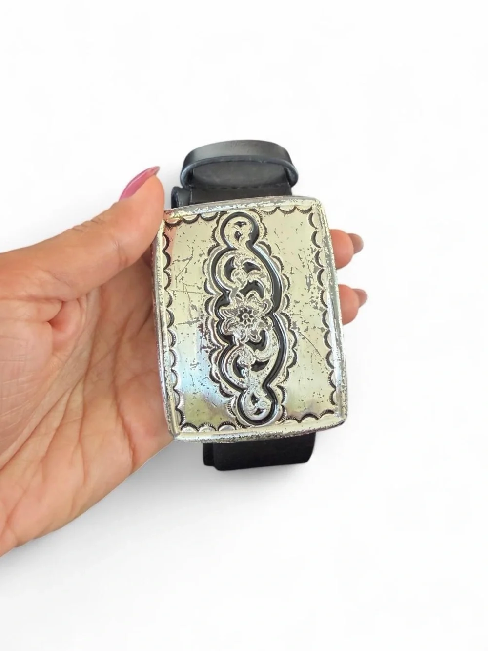 Silpada Black western Genuine leather belt